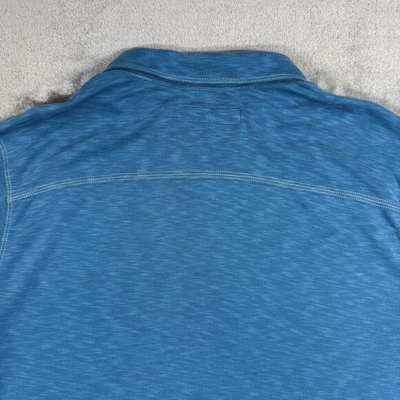 Tommy Bahama Shirt Men’s XL Blue Henley Long Sleeve Polo Paradiso Cove Tencel - Picture 4 of 9